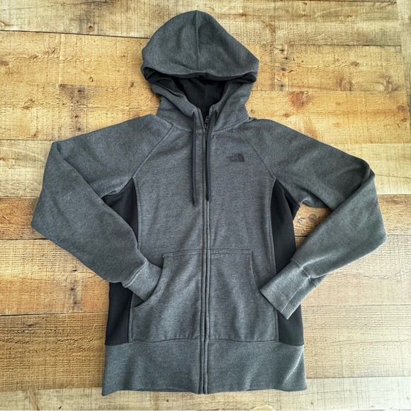 The North Face Zip Up Hoodie Jacket Gray Black MEDIUM - Picture 1 of 8